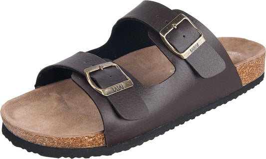 Men'S Arizona Cork Footbed Sandals - Slip on Beach Slide Slipper Shoes with Adjustable Metal Buckle Strap for Men, Causal Style