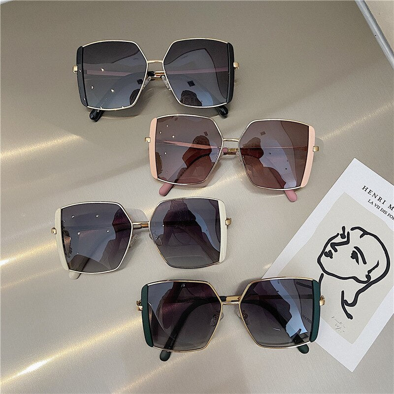 1PC Luxury Sunglasses Women 2022 Sunglasses for Women Glasses Retro Brand Design Sunglasses Women Metal Half Frame Eyewear